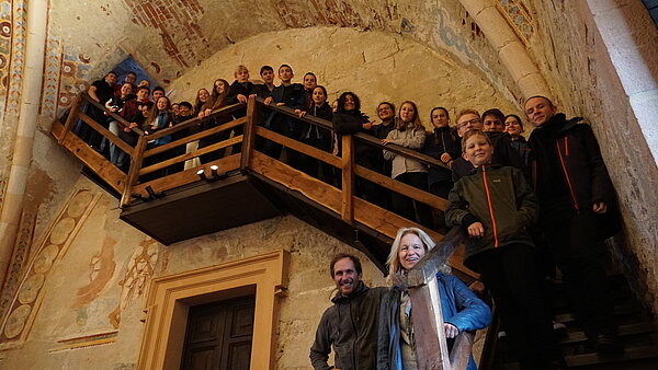 Orchester auf Treppe