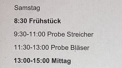 Probenwochenende Sinfonietta